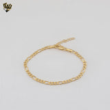 (1-0958) Gold Laminate - 3mm Figaro Link Bracelet - BGF