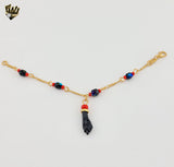 (1-0990) Gold Laminate - 5mm Kids Beads Bracelet - 5.5" - BGF