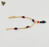 (1-0990) Gold Laminate - 5mm Kids Beads Bracelet - 5.5" - BGF