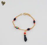 (1-0990) Gold Laminate - 5mm Kids Beads Bracelet - 5.5" - BGF