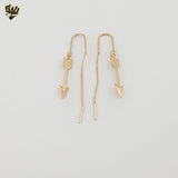 (1-1231) Gold Laminate - Arrow Long Earrings - BGF