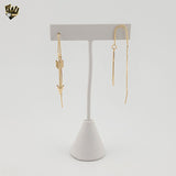 (1-1231) Gold Laminate - Arrow Long Earrings - BGF