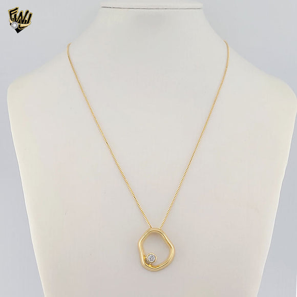 (1-6220-1) Gold Laminate - Asymmetric Zircon Necklace - BGF