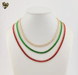 (1-6389) Laminado Oro - Conjunto Link Zircon y Perla - BGF