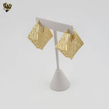 (1-2772) Gold Laminate - Big Design Hoops  - BGO