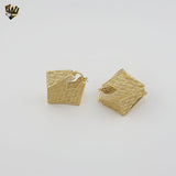 (1-2772) Gold Laminate - Big Design Hoops  - BGO