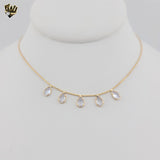 (1-6238-1) Gold Laminate - Box Link Zircon Necklace - BGF