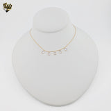 (1-6238-1) Gold Laminate - Box Link Zircon Necklace - BGF