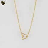 (1-6220-3) Gold Laminate -Butterfly Rolo Link Necklace - BGF - 16.5"