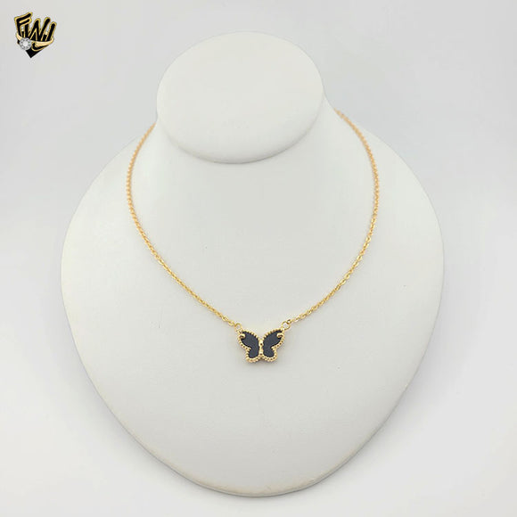 (1-6220-2) Gold Laminate -Butterfly Rolo Link Necklace - BGF - 16.5