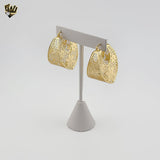 (1-2755-7) Gold Laminate - Chunky Flower Hoops - BGO