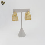 (1-2755-7) Gold Laminate - Chunky Flower Hoops - BGO