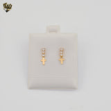 (1-1162-6) Gold Laminate - Cross Stud Earrings