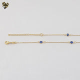 (1-6378-1) Gold Laminate - Evil Eyes Necklace - 16" - BGF