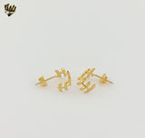 (1-2528-7) Gold Laminate - Mini Leaves Half Hoops - BGF