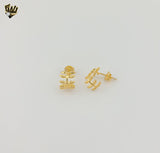 (1-2528-7) Gold Laminate - Mini Leaves Half Hoops - BGF