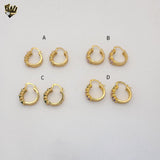 (1-2942) Gold Laminate - Multicolor Zircon Hoops - BGO