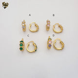 (1-2942) Gold Laminate - Multicolor Zircon Hoops - BGO