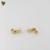 (1-1218-9) Gold Laminate - Pearl  Earrings - BGF