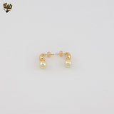 (1-1218-9) Gold Laminate - Pearl  Earrings - BGF
