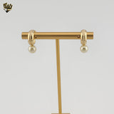 (1-2945-6) Gold Laminate - Pearl Half Hoops - BGF