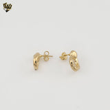 (1-1202-3) Gold Laminate - Irregular Round Stud Earrings - BGF