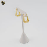 (1-2772-1) Gold Laminate - Square Design Hoops  - BGO