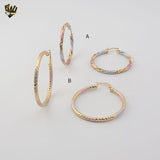 (1-2763) Gold Laminate - Three Tone Hoops - BGO