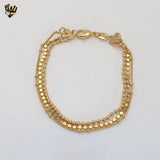 (1-0554) Gold Laminate - Triple Balls Bracelet - 7" - BGF