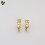 (1-2955-3) Gold Laminate - Triple Heart Hoops- BGF