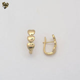 (1-2955-3) Gold Laminate - Triple Heart Hoops- BGF
