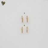 (1-2981-4) Gold Laminate - Zircon and Balls Small Huggies - BGF