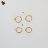 (1-2981-4) Gold Laminate - Zircon and Balls Small Huggies - BGF