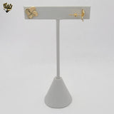 (1-1233-6) Gold Laminate -  Flower Stud Earrings - BGF