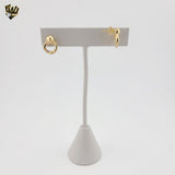 (1-1202-3) Gold Laminate - Irregular Round Stud Earrings - BGF