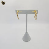 (1-1225-1) Gold Laminate - Wave Dangle Earrings - BGF