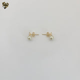 (1-1055-1) Gold Laminate - Pearl Stud Earring - BGF