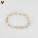 (1-0830) Laminado de oro - Brazalete Virgen de Guadalupe de 8,5 mm - 7,5" - BGF