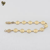 (1-0830) Laminado de oro - Brazalete Virgen de Guadalupe de 8,5 mm - 7,5" - BGF