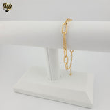(1-0759) Gold Laminate - Combined Paper Clip Bracelet - BGF