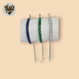 (2-0323) 925 Sterling Silver - 4.5mm Adjustable Zircon Bracelet.