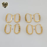 (1-2932-1) Gold Laminate- Oval Zircon Hoops - BGO