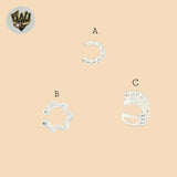(2-4329) 925 Sterling Silver - Plain Cuff Earrings.
