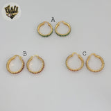 (1-2972-2) Gold Laminate - Colorful Zircon Hoops - BGO