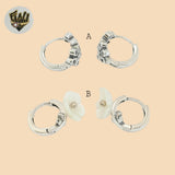 (2-4173) 925 Sterling Silver -Flower Huggies.
