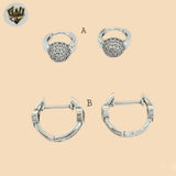 (2-4168) 925 Sterling Silver -Zircon Huggies.