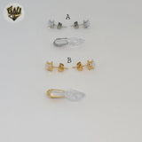 (4-9077) Stainless Steel - Zircon Stud Set.