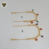 (MBRA-26-2) Pulsera de ojo malvado laminada en oro de 4 mm - BGF
