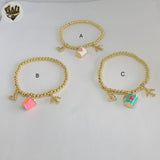 (MBRA-10-J) Stainless Steel - Charms Beads Bracelet.