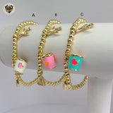 (MBRA-10-J) Stainless Steel - Charms Beads Bracelet.